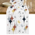thumbnail image 1 of Diamond Table Runner - 48 Inch Long Modern Geometric Middle Century Grey Yellow Red Cotton and Linen Blended Dress Scarves Farmhouse Table Runner for Kitchen Dining, Coffee Table, 13" x 48", 1 of 8