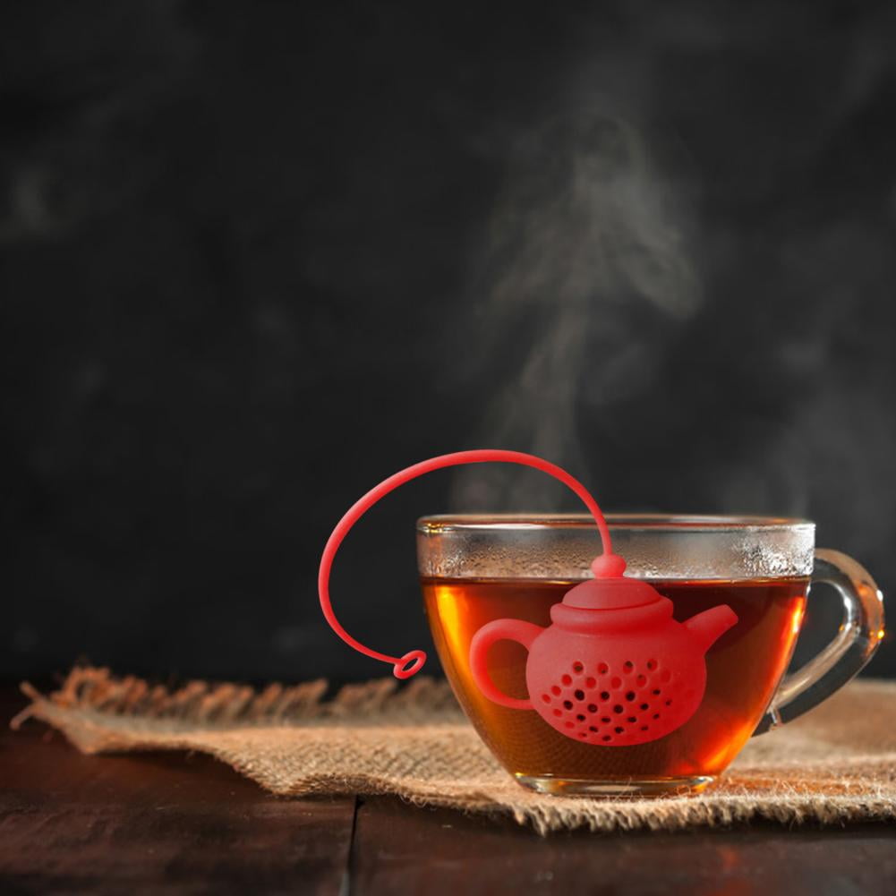 Diamond Teapot Shape Tea Strainer Silicone Tea Bag Infuser Leaf Filter