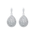 thumbnail image 1 of Gem & Harmony Diamond Teardrop Earrings 1/10 Carat (Ctw) in Sterling Silver for Women, 1 of 2