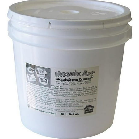 Diamond Tech Fast Dry Mosaic Stone Cement - White - 20 lbs Bucket