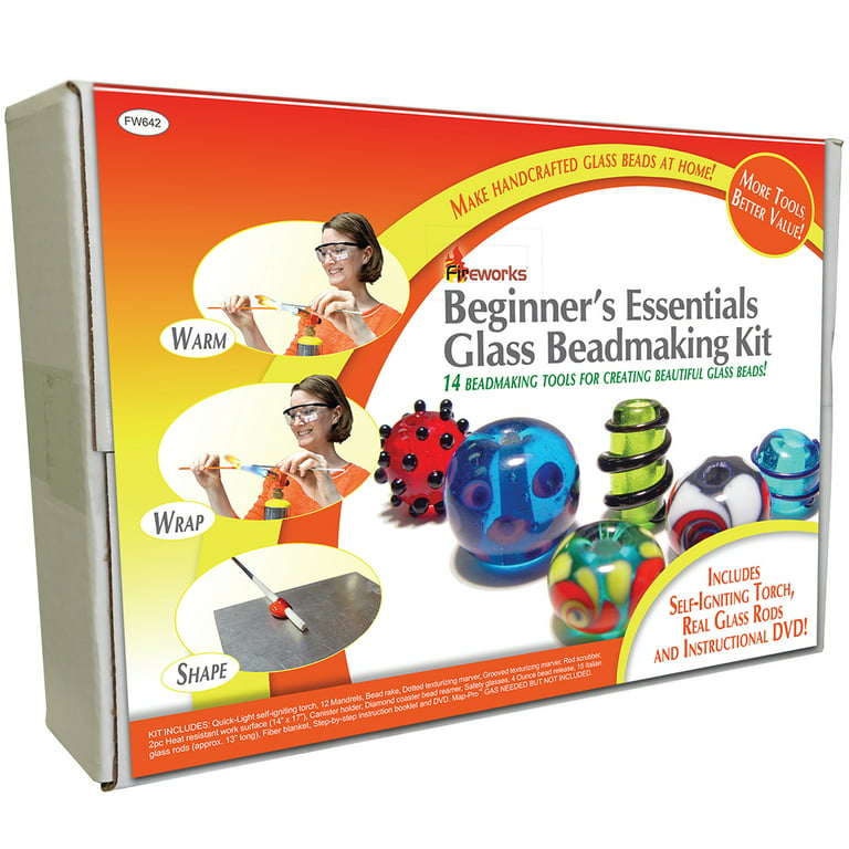  Fireworks Beginner's Bead Kit Includes Tools, Supplies, Glass  Rods and Instructional DVD