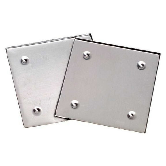 school specialty metal mosaic tile raised edge square coaster base, 5-1/2 x 5-1/2 in, silver