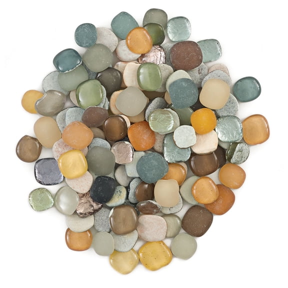 Mosaic Mercantile Glass Pebble Tiles - Metallics Mix, 1.5 lb