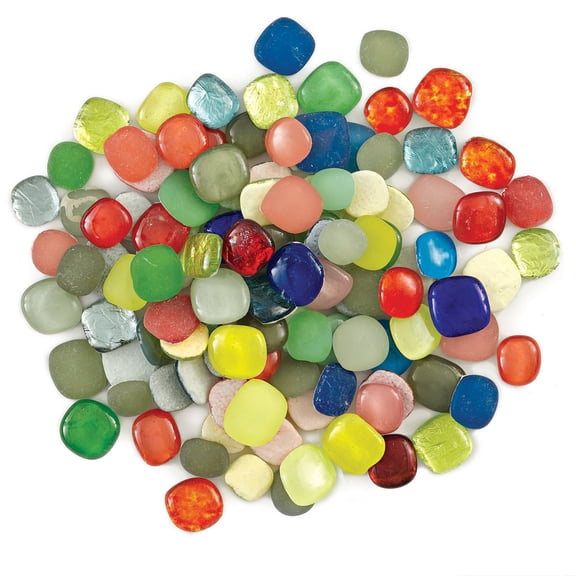 Mosaic Mercantile Glass Pebble Tiles - Royals Mix, 1.5 lb