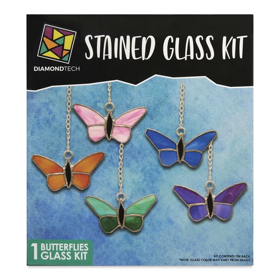 Diamond Tech Stained Glass Kit - Butterflies, Set of 5