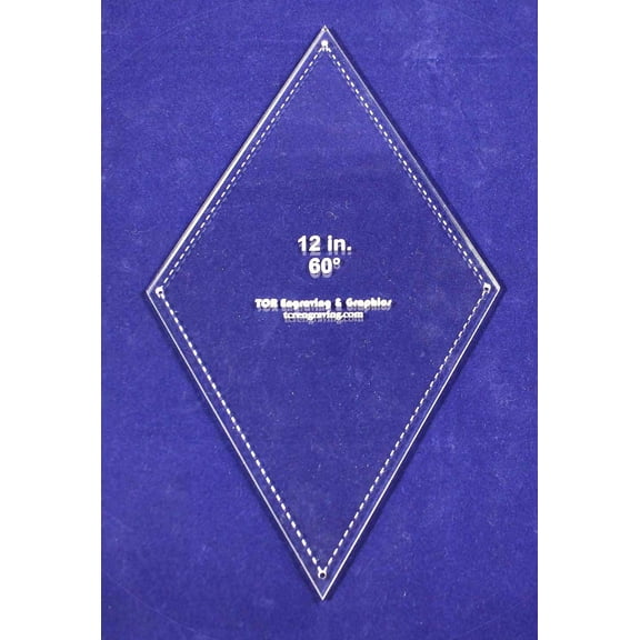 Diamond Template 12" - Clear 1/4"- 60 Degree