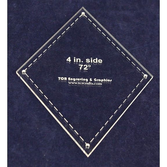 Diamond Template 4" Side- Clear 1/8" 72 Degree