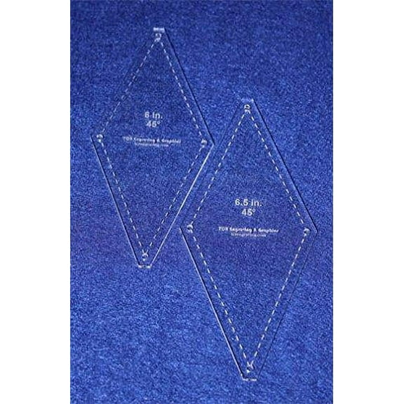 Diamond Templates 2 Pc Set No Tips 6" & 6.5"- Clear 1/8" 45 Degree