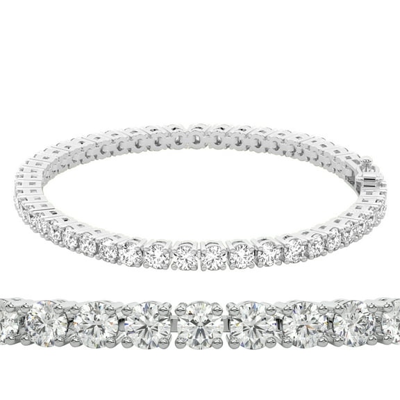 Diamond Tennis Bracelet | 4 cttw IGI Certified Lab Grown Diamond Bracelet Line 7" | 14ct in White Gold | Darcy Round Tennis Bracelet | FG-VS1-VS2 Quality | Friendly Diamonds