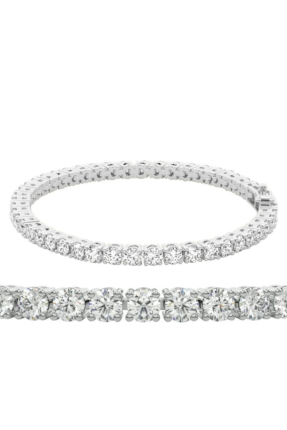 Diamond Tennis Bracelet | 4 cttw IGI Certified Lab Grown Diamond Bracelet Line 7" | 14ct in White Gold | Darcy Round Tennis Bracelet | FG-VS1-VS2 Quality | Friendly Diamonds