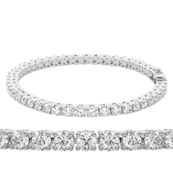 Diamond Tennis Bracelet | 5 cttw IGI Certified Lab Grown Diamond Bracelet Line 7" | 14ct in White Gold | Darcy Round Tennis Bracelet | FG-VS1-VS2 Quality | Friendly Diamonds