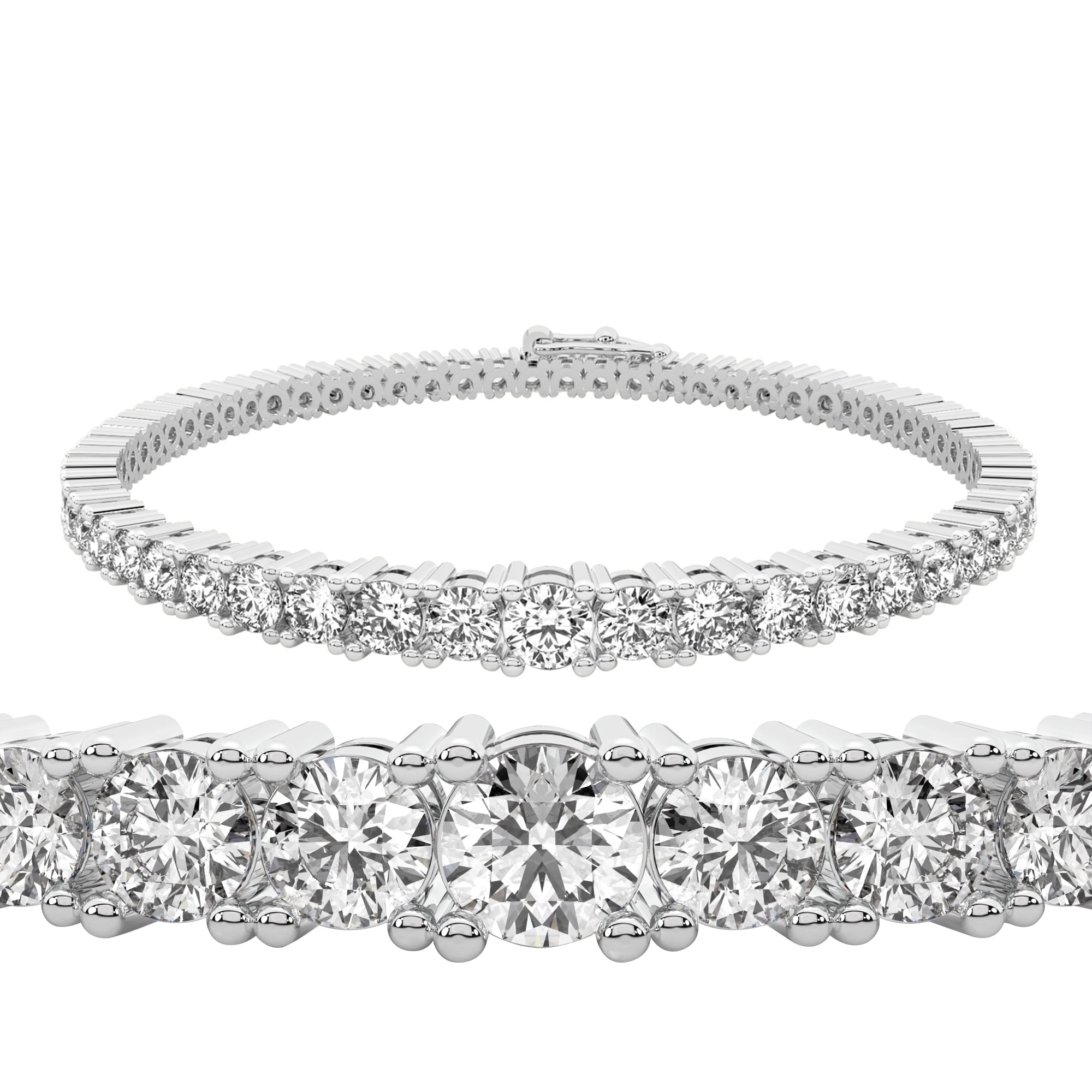 Ritz Triple Row Tennis Bracelet | Silver – Valentina-Rose