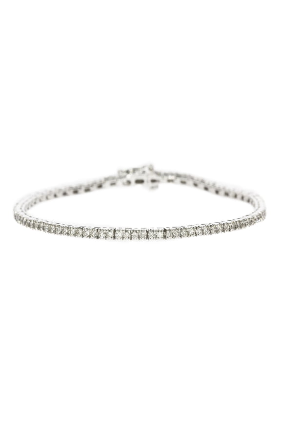 Diamond Tennis Bracelet Real 1.76 TCW Natural Round Shape F/VS1 14K White Gold