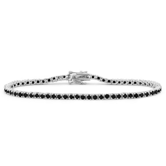 Diamond Tennis Bracelets for Women| 3.00 Carat Black Diamond Sterling Silver Bracelet | Tennis Bracelets for Women Sterling Silver Bracelets