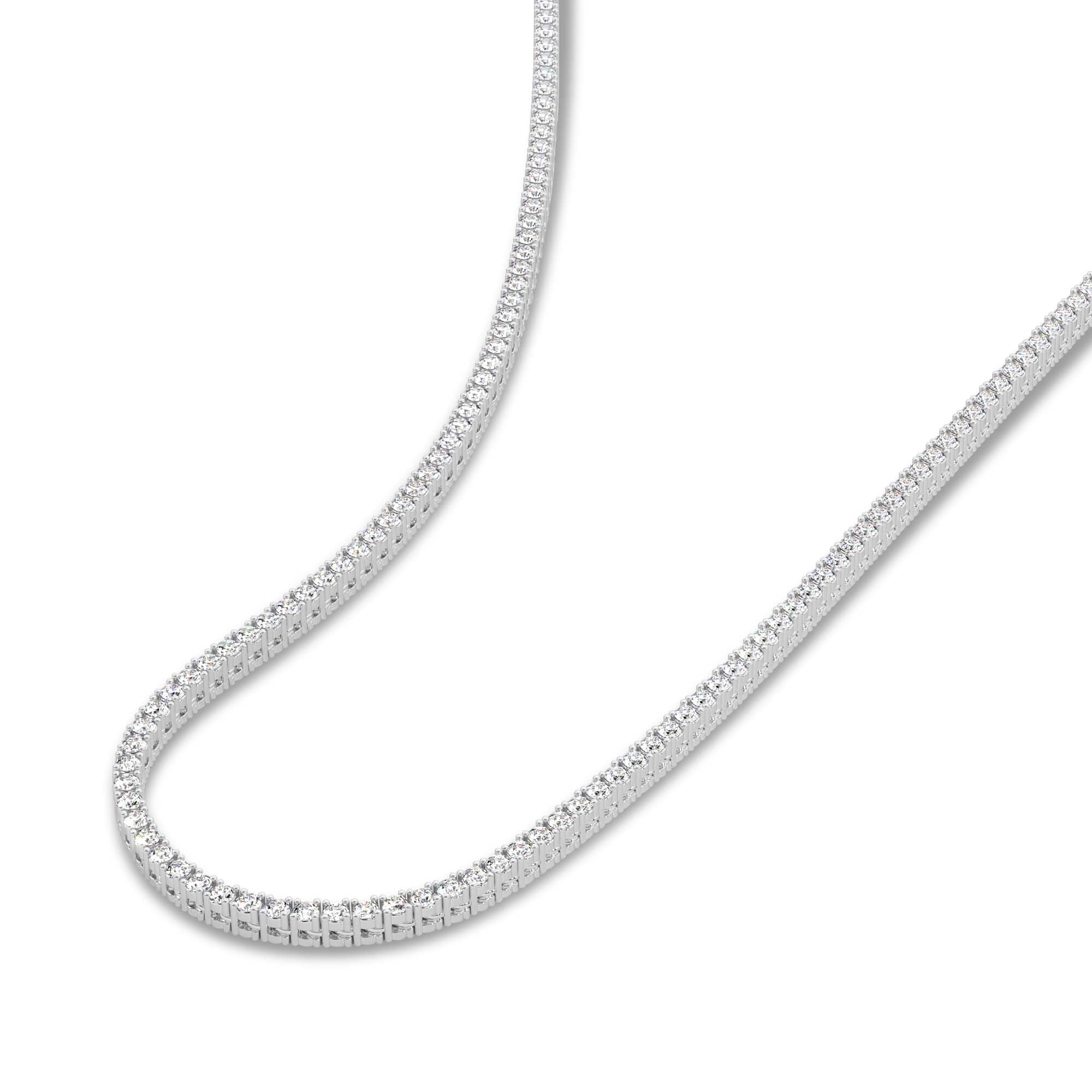 Men's Lab-Created Diamond Tennis Necklace 7 ct tw Round 14K White Gold 22