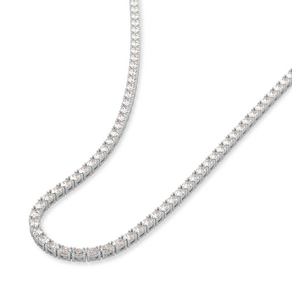 Diamond Tennis Necklace For Women | 10 Carat IGI Certified Eden Oval Shape Lab Grown Diamond Tennis Necklace 14K White Gold | Friendly Diamonds FG - VS1 Or VS2 Quality Necklace