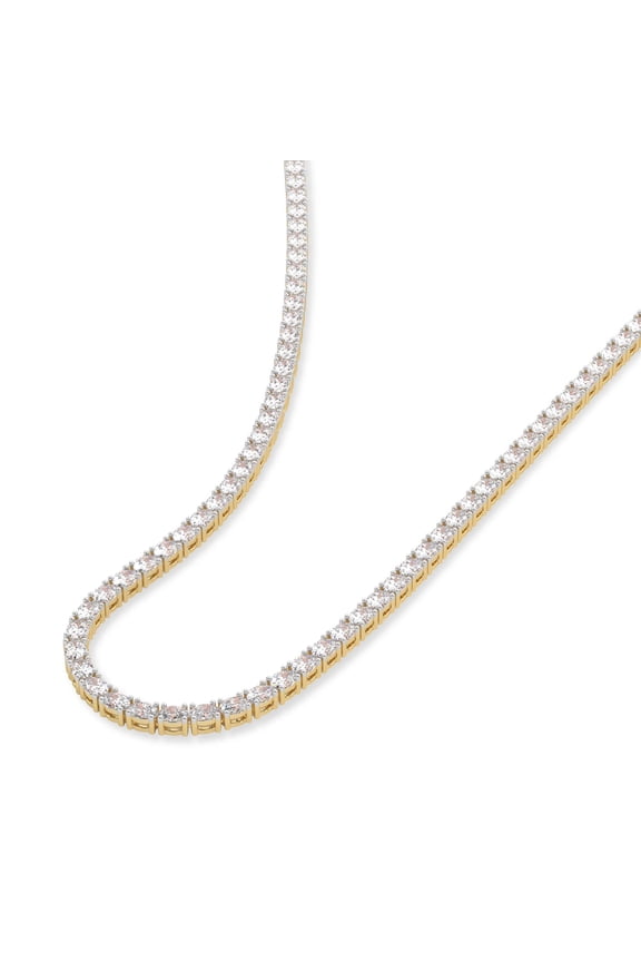 Diamond Tennis Necklace For Women | 10 Carat IGI Certified Eden Oval Shape Lab Grown Diamond Tennis Necklace 14K Yellow Gold | Friendly Diamonds FG - VS1 Or VS2 Quality Necklace