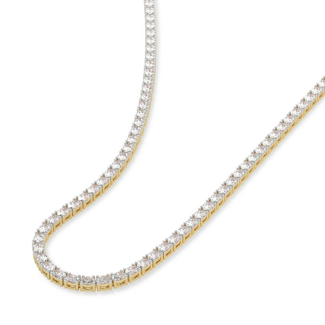 Diamond Tennis Necklace For Women | 15 Carat IGI Certified Eden Oval Shape Lab Grown Diamond Tennis Necklace 14K Yellow Gold | Friendly Diamonds FG - VS1 Or VS2 Quality Necklace