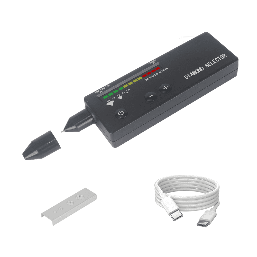 Diamond Tester Pen, 2nd Gen Rechargeable - Hardness & Thermal Conductivity Analyzer for Verifying Diamonds, Jade, Jadeite, Moissanite & Crystals | LED Indicator