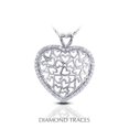 thumbnail image 1 of Diamond Traces  0.54 Carat Total Natural Diamonds 18K White Gold Pave Setting Heart Shape Fashion Pendant, 1 of 1