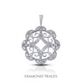 thumbnail image 1 of Diamond Traces 0.62 Carat Total Natural Diamonds 18K White Gold Pave & Bezel Setting Circle With Milgrain Fashion Pendant, 1 of 1
