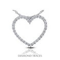 thumbnail image 1 of Diamond Traces 0.68 Carat Total Natural Diamonds 14K White Gold Prong Setting Heart Shape Fashion Pendant, 1 of 1