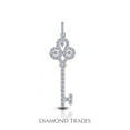 thumbnail image 1 of Diamond Traces 1.01 Carat Total Natural Diamonds 18K White Gold Prong Setting Key Fashion Pendant, 1 of 1