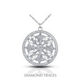 thumbnail image 1 of Diamond Traces  1.08 Carat Total Natural Diamonds 14K White Gold Pave Setting Circle with Milgrain Fashion Pendant, 1 of 1