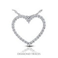 thumbnail image 1 of Diamond Traces 1.09 Carat Total Natural Diamonds 18K White Gold Prong Setting Heart Shape Fashion Pendant, 1 of 1