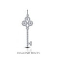 thumbnail image 1 of Diamond Traces 1.31 Carat Total Natural Diamonds 14K White Gold Prong Setting Key Fashion Pendant, 1 of 7