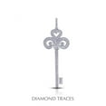 thumbnail image 1 of Diamond Traces 1.32 Carat Total Natural Diamonds 14K White Gold Pave Setting Key Fashion Pendant, 1 of 1