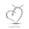 thumbnail image 1 of Diamond Traces  1.81 Carat Total Natural Diamonds 14K White Gold Prong Setting Heart Shape Fashion Pendant, 1 of 1