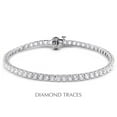 thumbnail image 1 of Diamond Traces  14K White Gold 4-Prong Setting- 3.00 Carat Total Natural Diamonds Square Head Tennis Bracelet, 1 of 1