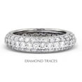 thumbnail image 1 of Diamond Traces  14K White Gold Pave Setting 1.97 Carat Total Natural Diamonds Three Row Band Eternity Ring, 1 of 1