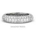 thumbnail image 1 of Diamond Traces  18K White Gold Pave Setting 2.04 Carat Total Natural Diamonds Three Row Band Eternity Ring, 1 of 1