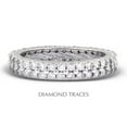 thumbnail image 1 of Diamond Traces  18K White Gold Prong Setting- 2.81 Carat Total Natural Diamonds Two Row Band Eternity Ring, 1 of 1