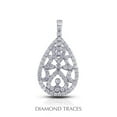 thumbnail image 1 of Diamond Traces 2.05 Carat Total Natural Diamonds 18K White Gold Pave & Bezel Setting Teardrop Fashion Pendant, 1 of 1