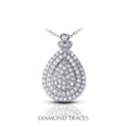 thumbnail image 1 of Diamond Traces 2.53 Carat Total Natural Diamonds 14K White Gold Pave & Bezel Setting Teardrop Fashion Pendant, 1 of 1