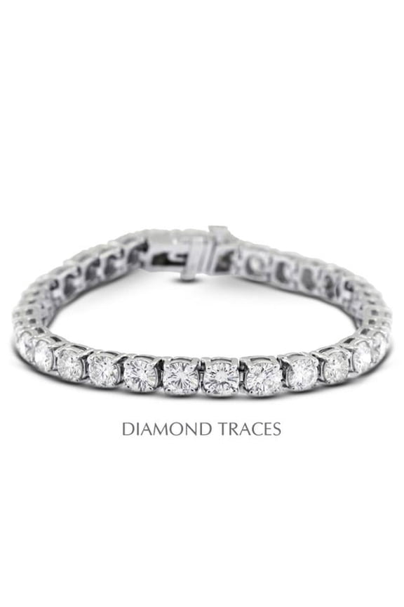 D-SB846-400-6700 14K White Gold 4-Prong Setting- 4.00 Carat Total Natural Diamonds Tennis Bracelet