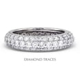 thumbnail image 1 of Diamond Traces  Platinum 950 Pave Setting 1.56 Carat Total Natural Diamonds Three Row Band Eternity Ring, 1 of 1