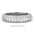 thumbnail image 1 of Diamond Traces  Platinum 950 Pave Setting 1.81 Carat Total Natural Diamonds Three Row Band Eternity Ring, 1 of 1