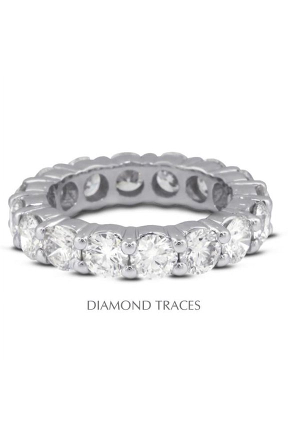 UD-EWB100-2890 14K White Gold 4-Prong Setting 1.11 Carat Total Natural Diamonds Classic Eternity Ring