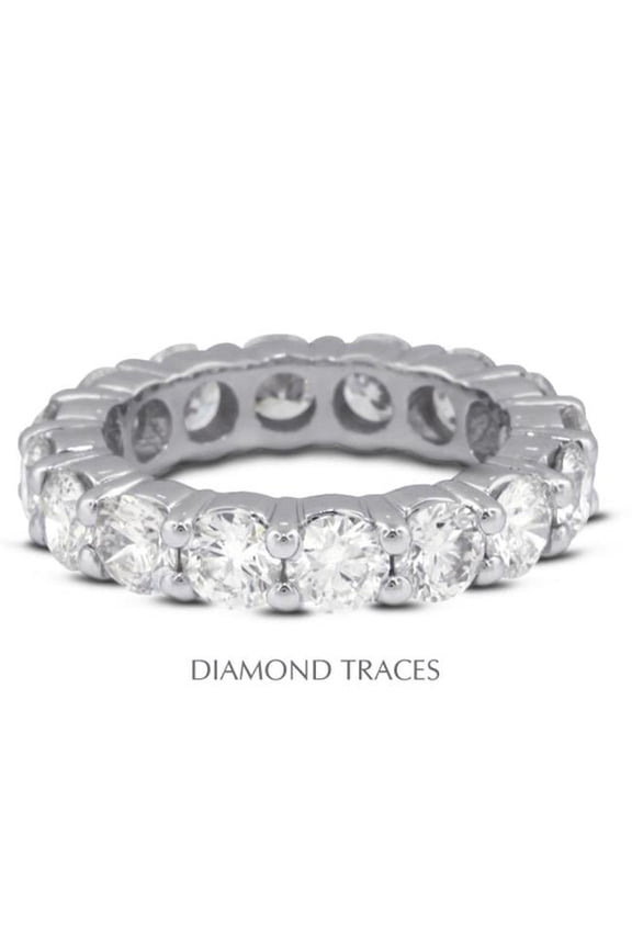 UD-EWB100-5591 18K White Gold 4-Prong Setting 1.16 Carat Total Natural Diamonds Classic Eternity Ring
