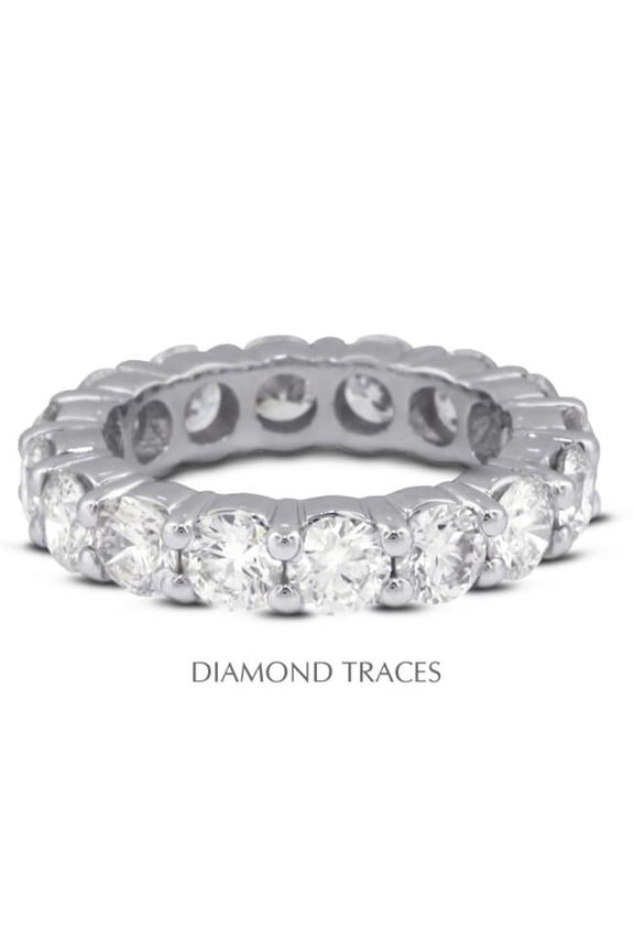 UD-EWB100-5671 18K White Gold 4-Prong Setting 1.11 Carat Total Natural Diamonds Classic Eternity Ring