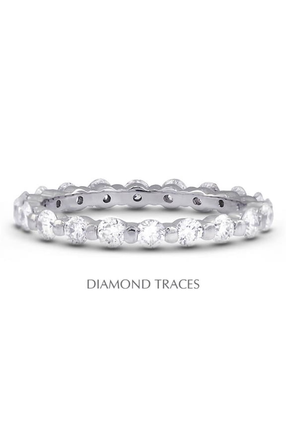 UD-EWB102-2079 14K White Gold Bar Setting 0.91 Carat Total Natural Diamonds Classic Eternity Ring