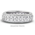 thumbnail image 1 of Diamond Traces UD-EWB357-5760 18K White Gold Pave Setting 1.69 Carat Total Natural Diamonds Two Row With Milgrain Eternity Ring, 1 of 1