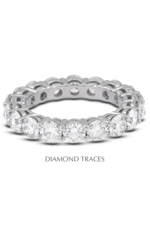 UD-EWB446-0270 14K White Gold 4-Prong Setting 1.26 Carat Total Natural Diamonds Basket Eternity Ring