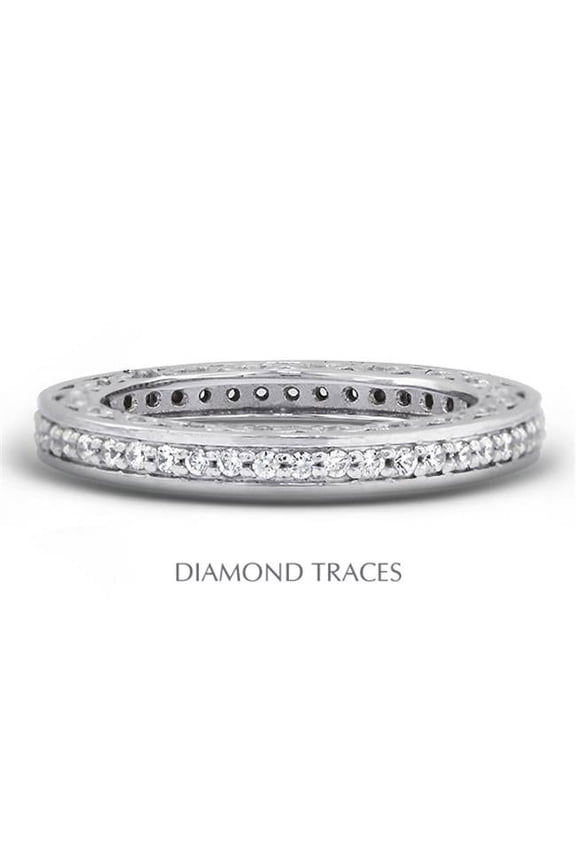 UD-EWB452-0517 14K White Gold Pave Setting 0.64 Carat Total Natural Diamonds Vintage Eternity Ring