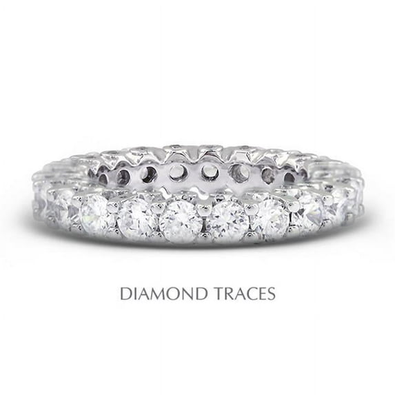 Diamond Traces UD-EWB460-3680 14K White Gold Prong & Bezel Setting 3.53 Carat Total Natural Diamonds Modern Eternity Ring
