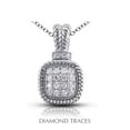 thumbnail image 1 of Diamond Traces UD-OS2753-9250 1.49 Carat Total Natural Diamonds 14K White Gold Pave Setting Rope Edging with Milgrain Fashion Pendant, 1 of 1